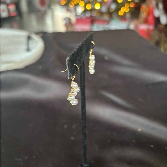 NEW Dangle Goldtone Earrings Brass Lead Compliant Fish Hook NWOT - Picture 8 of 8